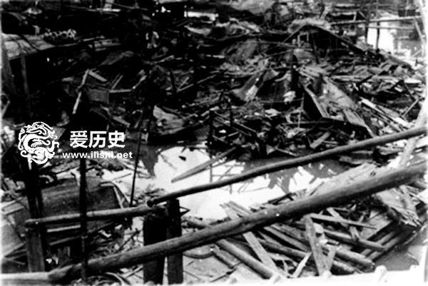 日军轰炸广州后的惨状 空袭密度仅次于重庆