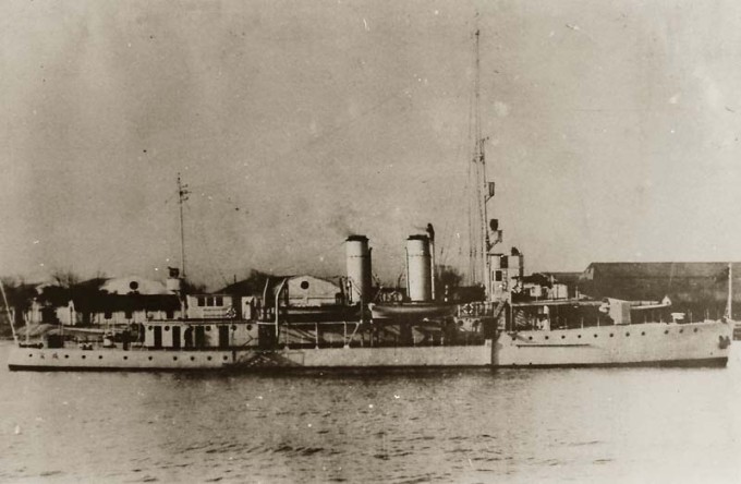 江南船坞北伐统一后建造的一号舰“咸宁”号炮舰。
