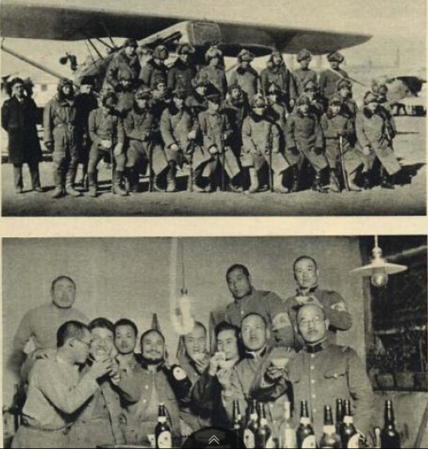 日军各级军官庆祝占领锦州。