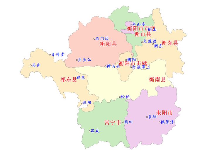 衡阳市各区行政区划图图片